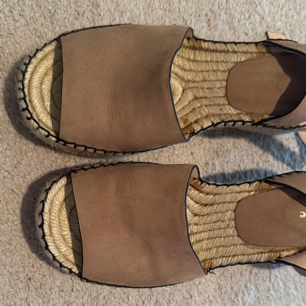 Kate Spade Tan Espadrille Wedge Sandals
